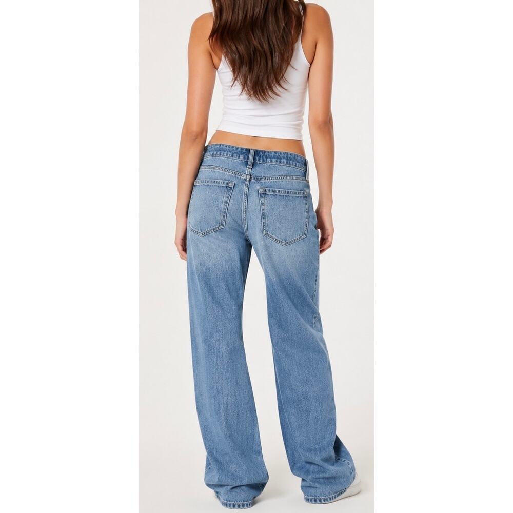 Hollister Low-Rise Baggy Jeans Light Wash W24 (00R) New With Tags - Picture 3 of 6